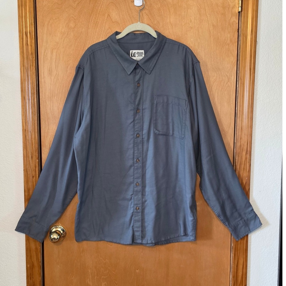 Marmot Mountain Works Fairfax Mens XL Gray Long Sleeve Button Down Shirt M14657